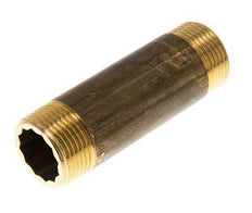 G 1'' Brass Double Pipe Nipple 16 Bar DIN 2982 - 100mm