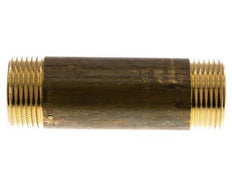 G 1'' Brass Double Pipe Nipple 16 Bar DIN 2982 - 100mm