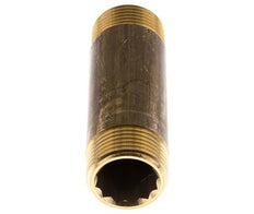G 1'' Brass Double Pipe Nipple 16 Bar DIN 2982 - 100mm