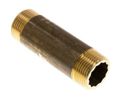 G 1'' Brass Double Pipe Nipple 16 Bar DIN 2982 - 100mm