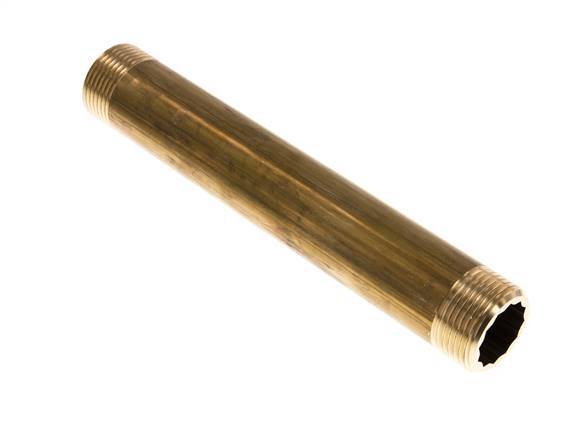 G 1'' Brass Double Pipe Nipple 16 Bar DIN 2982 - 200mm