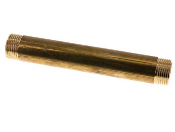 G 1'' Brass Double Pipe Nipple 16 Bar DIN 2982 - 200mm