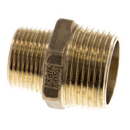 R 1'' x R 3/4'' Messing Borstnippel 16 Bar