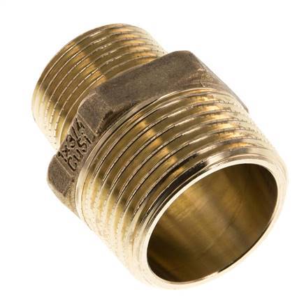 R 1'' x R 3/4'' Messing Borstnippel 16 Bar