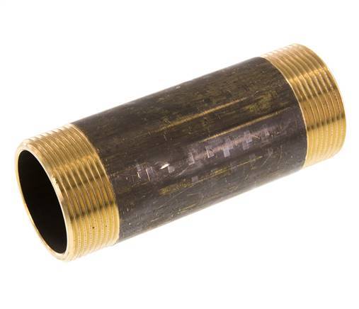 G 1 1/2'' Brass Double Pipe Nipple 16 Bar DIN 2982 - 120mm