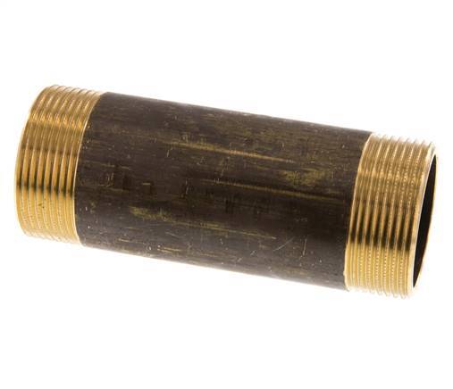 G 1 1/2'' Brass Double Pipe Nipple 16 Bar DIN 2982 - 120mm