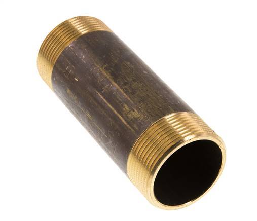 G 1 1/2'' Brass Double Pipe Nipple 16 Bar DIN 2982 - 120mm
