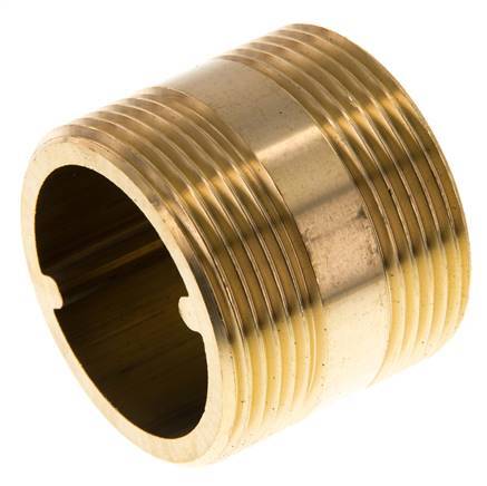 G 1 1/2'' Brass Double Pipe Nipple 16 Bar DIN 2982 - 40mm