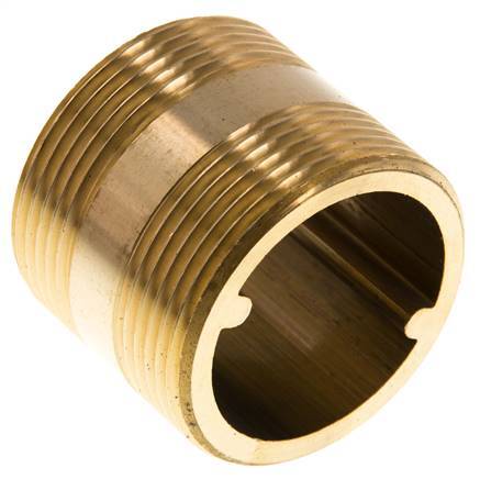 G 1 1/2'' Brass Double Pipe Nipple 16 Bar DIN 2982 - 40mm
