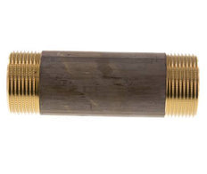 G 1 1/4'' Brass Double Pipe Nipple 16 Bar DIN 2982 - 120mm