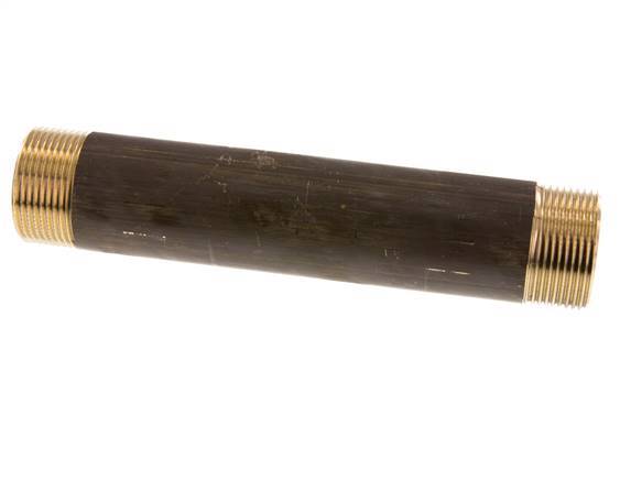 G 1 1/4'' Brass Double Pipe Nipple 16 Bar DIN 2982 - 200mm