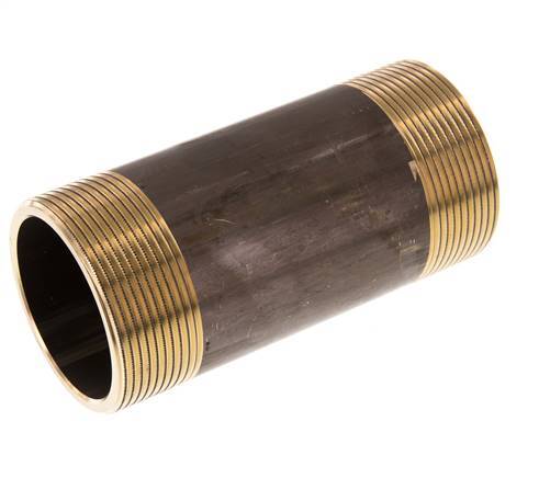 G 2'' Brass Double Pipe Nipple 16 Bar DIN 2982 - 120mm