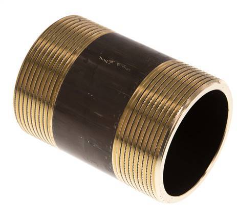 G 2'' Brass Double Pipe Nipple 16 Bar DIN 2982 - 80mm