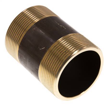 G 2'' Brass Double Pipe Nipple 16 Bar DIN 2982 - 80mm