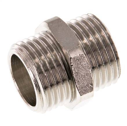 G 1/2'' Nickel plated Brass Double Nipple 16 Bar [2 Pieces]