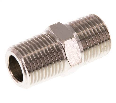 1/2'' NPT x R 1/2'' Vernikkeld Messing Borstnippel 60 Bar
