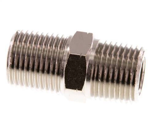 1/2'' NPT x R 1/2'' Vernikkeld Messing Borstnippel 60 Bar