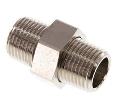 R 1/2'' Nickel plated Brass Double Nipple 3-pieces with Conically sealing 16 Bar