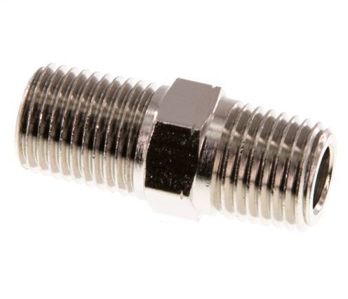 1/4'' NPT x R 1/4'' Vernikkeld Messing Borstnippel 60 Bar