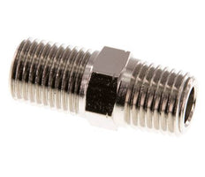 1/4'' NPT x R 1/4'' Vernikkeld Messing Borstnippel 60 Bar
