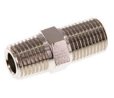 1/4'' NPT x R 1/4'' Vernikkeld Messing Borstnippel 60 Bar
