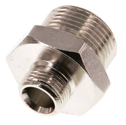 G 3/4'' x G 3/8'' Vernikkeld Messing Borstnippel 16 Bar