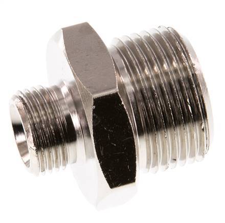 G 3/4'' x G 3/8'' Vernikkeld Messing Borstnippel 16 Bar