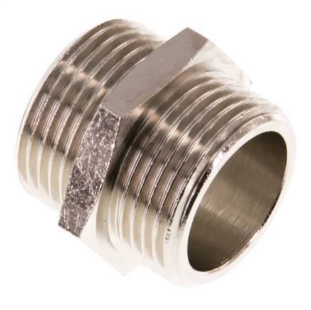 G 3/4'' Nickel plated Brass Double Nipple 16 Bar