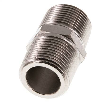 3/4'' NPT x R 3/4'' Vernikkeld Messing Borstnippel 60 Bar