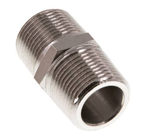 3/4'' NPT x R 3/4'' Vernikkeld Messing Borstnippel 60 Bar