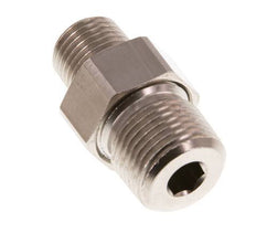 R 3/8'' x R 1/4'' Nickel plated Brass Double Nipple 3-pieces with Conically sealing 16 Bar [2 Pieces]