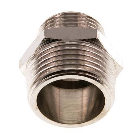 R 1'' x R 3/4'' Vernikkeld Messing Borstnippel 16 Bar