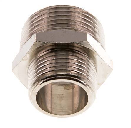 R 1'' x R 3/4'' Vernikkeld Messing Borstnippel 16 Bar