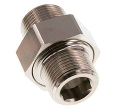 R 1'' Nickel plated Brass Double Nipple 3-pieces with Conically sealing 16 Bar