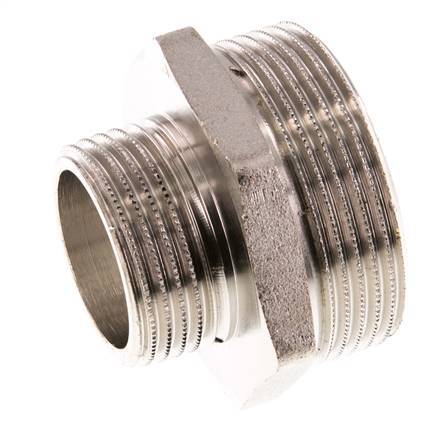 G 1 1/2'' x G 1'' Vernikkeld Messing Borstnippel 16 Bar