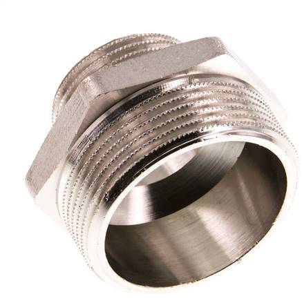 G 1 1/2'' x G 1'' Vernikkeld Messing Borstnippel 16 Bar