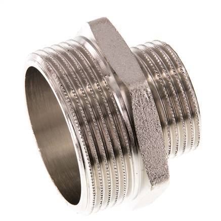 G 1 1/2'' x G 1'' Vernikkeld Messing Borstnippel 16 Bar