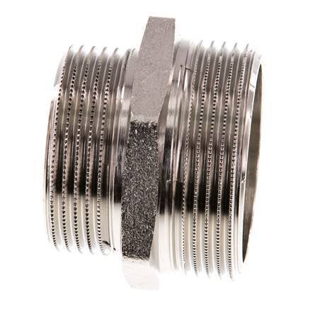 G 1 1/2'' x G 1 1/4'' Vernikkeld Messing Borstnippel 16 Bar