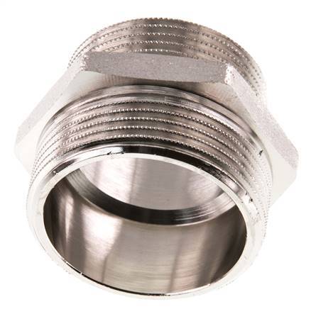 G 1 1/2'' x G 1 1/4'' Vernikkeld Messing Borstnippel 16 Bar