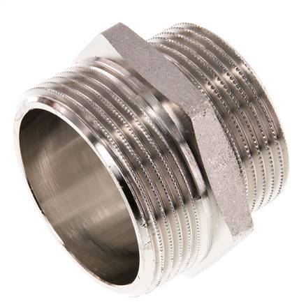 G 1 1/2'' x G 1 1/4'' Vernikkeld Messing Borstnippel 16 Bar