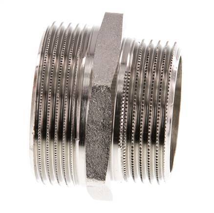 G 1 1/2'' x G 1 1/4'' Vernikkeld Messing Borstnippel 16 Bar