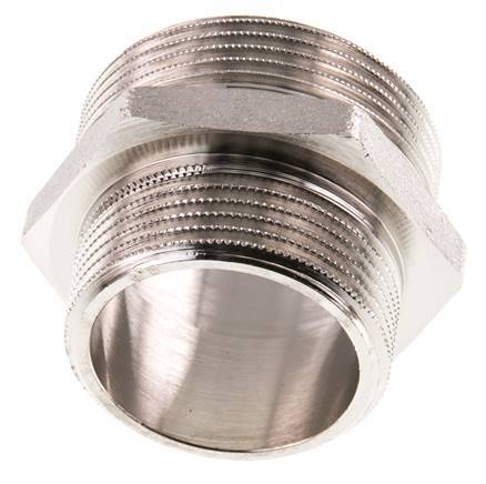 G 1 1/2'' x G 1 1/4'' Vernikkeld Messing Borstnippel 16 Bar