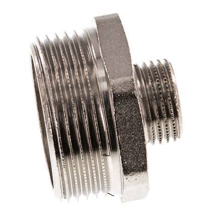 G 1 1/4'' x G 1/2'' Vernikkeld Messing Borstnippel 16 Bar