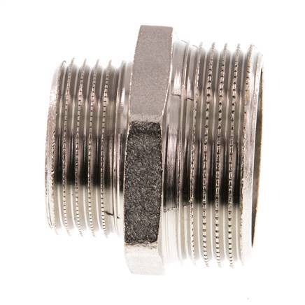 G 1 1/4'' x G 1'' Vernikkeld Messing Borstnippel 16 Bar