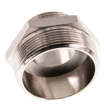 G 2'' x G 1 1/4'' Vernikkeld Messing Borstnippel 16 Bar
