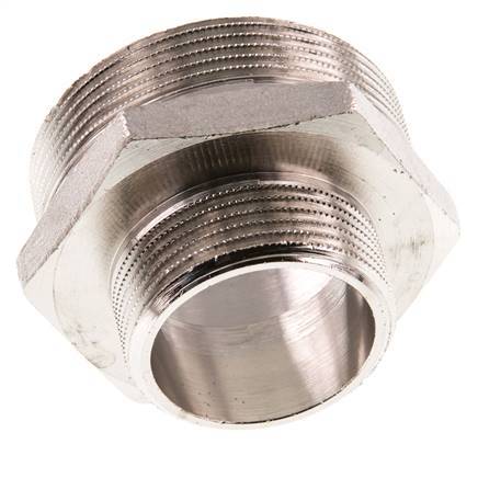 G 2'' x G 1 1/4'' Vernikkeld Messing Borstnippel 16 Bar