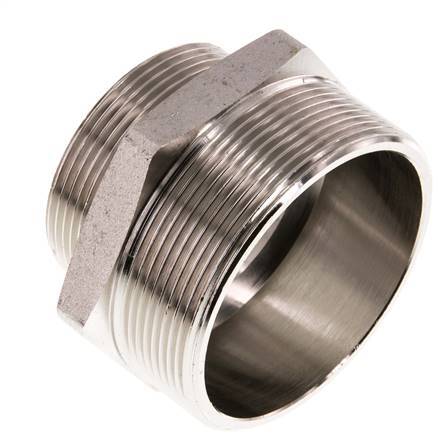 G 2 1/2'' x G 2'' Nickel plated Brass Double Nipple 16 Bar