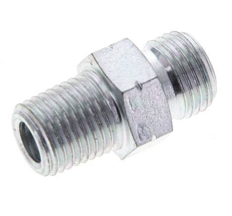 UNF 9/16''-18 x 1/4'' NPT Verzinkt Stalen Borstnippel ORFS 630 Bar - Hydrauliek