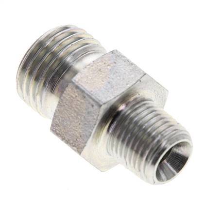 UNF 9/16''-18 x 1/8'' NPT Verzinkt Stalen Borstnippel ORFS 630 Bar - Hydrauliek