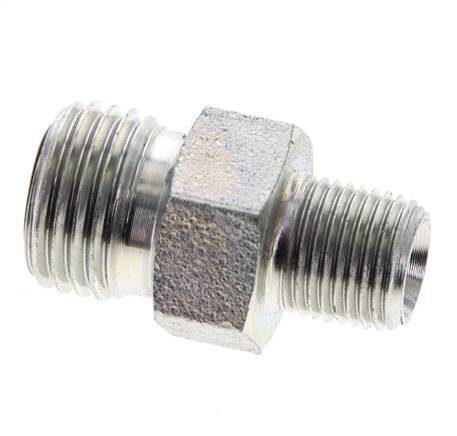 UNF 9/16''-18 x 1/8'' NPT Verzinkt Stalen Borstnippel ORFS 630 Bar - Hydrauliek